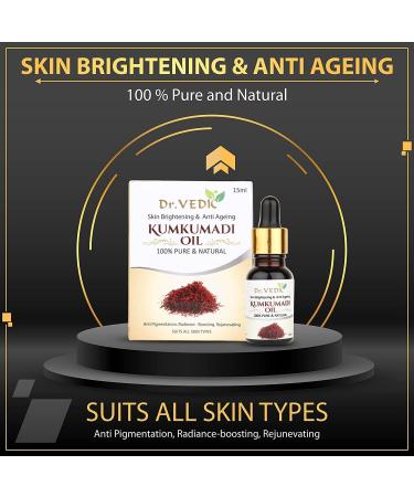  QURA QURA Kumkumadi Oil for dark circles soothing fine lines brightening pigmentation acne (all skin types) 15 ml - Buy Online on GoSupps.com