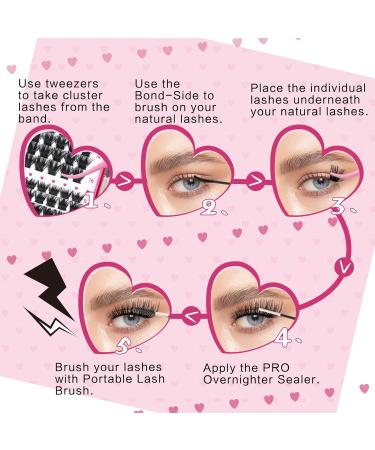 PRO 346 Pcs Lash Clusters Individual DIY Extension 3 Styles Mix Eyelash Clusters Volume Wispy Lashes Reusable Soft & Comfortable - Buy Online on GoSupps.com