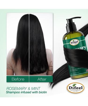 Difeel Elevated Rosemary Mint Shampoo with Biotin - 12 oz | Strengthens Dry Hair Smooths Split Ends & Moisturizes Scalp | Natural Ingredients | International Shipping Available - Buy Online on GoSupps.com
