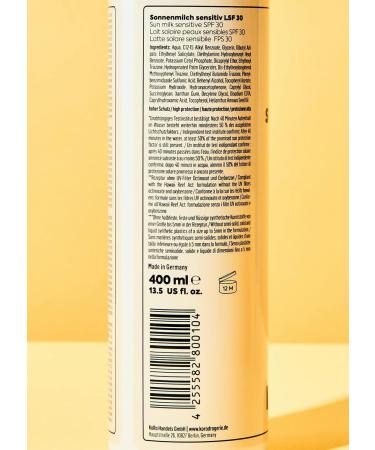 KoRo - Sunscreen SPF 30 for sensitive skin 400 ml - Buy Online on GoSupps.com