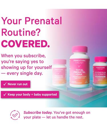 Pink Stork Total Prenatal Vitamins for Women | DHA Folate Iron Choline & Vitamin B12 | Preconception Nutrition | Prenatals for Women Pregnancy Essentials | Doctor Formulated 60 Count Mint 60 Count (Pack of 1) - Buy Online on GoSupps.com
