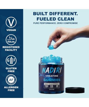 NADIRI Creatine Monohydrate Gummies 5g Creatine per Serving 150 Gummies Supports Muscle Strength Energy & Recovery for Men and Women - Buy Online on GoSupps.com