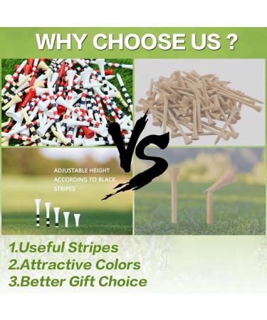 FINGER TEN Golf Tees Wooden Bamboo 3 1/4 & 2 3/4 Inch Durable Biodegradable Colored Tee Pack - 120 Count - White & Black - Buy Online on GoSupps.com