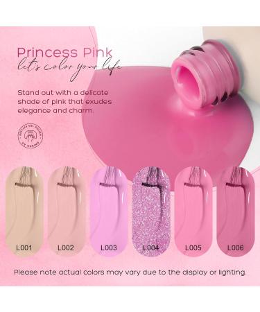Lemecima 6-Piece Long Lasting UV Gel Nail Polish Set in Princess Pink - Shellac Nail Polish Gift for Women - Nail Art Salon Quality at Home - Buy Online on GoSupps.com