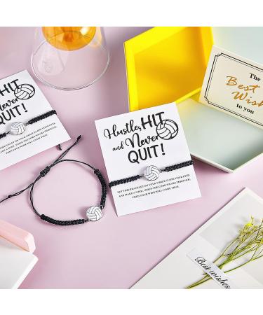 Hicarer Volleyball Charm Bracelet Set - 12 Pieces | Adjustable Woven Jewelry for Female Team Players | Softball Charm Bracelets with Braided Rope | Teens' Sports Fashion - Buy Online on GoSupps.com