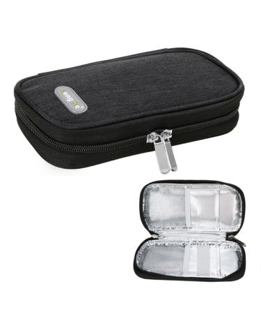 YOUSHARES Insulin Cooler Bag - Diabetic Bag for Diabetic Supplies Keep Supplies Safe and Cold (Black)