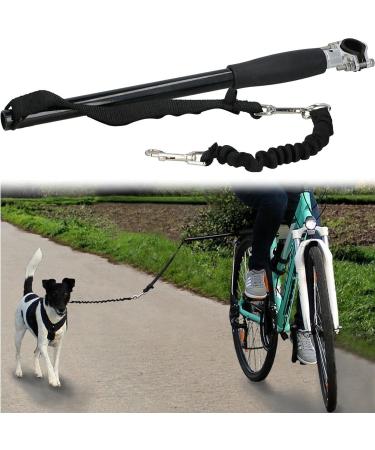 Hands-Free Dog Bicycle Leash for Training & Jogging | Ifcow Black Bike Leash for Dogs - Distance Holder & Coach - Buy Online on GoSupps.com