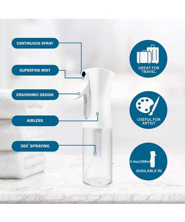 Refillable 200ml Hair Spray Bottle - Fine Mist for Salon Gardening & Skin Care | Ultraver Continuous Water Spray (Transparent) - Buy Online on GoSupps.com
