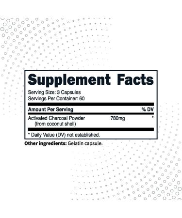 Type Zero Activated Charcoal Capsules (180 Count) - 60 Servings, 780mg Per Serving, from Coconut Shell, Non-GMO, Gluten-Free - Buy Online on GoSupps.com