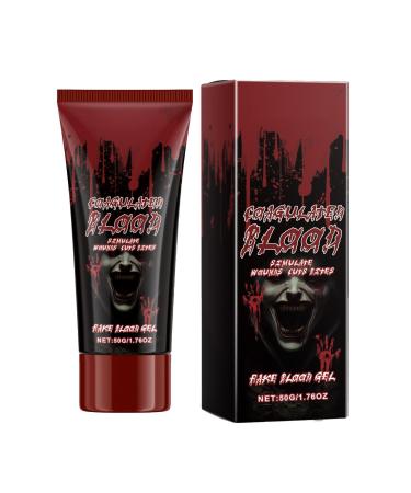 Authentic Blood Gel - Halloween Stage Blood | 1.76 Ounce SFX Realistic Makeup for Costumes & Special Effects | Washable Perfect for Nosebleeds Performances