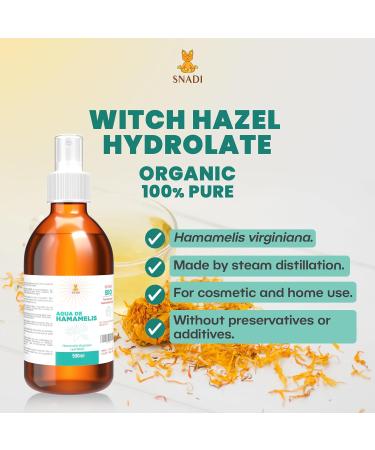 Snadi - Witch Hazel Water BIO | Hydrosol 500 ml | Alcohol-Free | Pure Natural and Vegan | Hydrated and Clear Skin | Anti-inflammatory and Healing | Ideal for Tired Legs - Buy Online on GoSupps.com