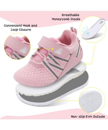 JOINFREE Baby Sneakers - Soft Anti-Slip Sole Newborn First Walkers Shoes 0-6 Months Pink - Buy Online on GoSupps.com