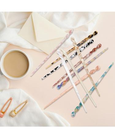 10 Pack Vintage Tortoise Shell Hair Forks - French Style Cellulose Acetate Hair Pins for Women and Girls - Buy Online on GoSupps.com