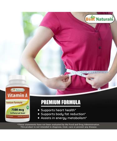 Best Naturals Vitamin A 25000 IU (7500 mcg) Non-GMO Formula Supports Healthy Vision & Immune System and Healthy Growth & Reproduction 180 Softgels (180 Count (Pack of 2)) - Buy Online on GoSupps.com