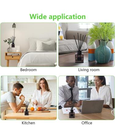 Omiga 200 Natural Rattan Diffuser Sticks for Home & Office - Black Room Fragrance Replacement | Aromatherapy Essential Oils - Buy Online on GoSupps.com