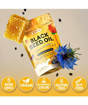 90 Black Seed Oil Gummies | 500mg Cold-Pressed Black Seed Oil Amla Bamboo Fo-Ti Nettle Leaf Gotu Kola Extract | Vegan Non-GMO Gummies | Hair Skin & Nail Nourishment | Pomegranate Flavor Peach Mango 1 Count (Pack of 90) - Buy Online on GoSupps.com