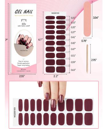 EBANKU 20 PCS Semi Cured Gel Nail Strips - Full Wraps Adhesive Stickers with Nail File - UV/LED Lamp Required - #9 - Buy Online on GoSupps.com
