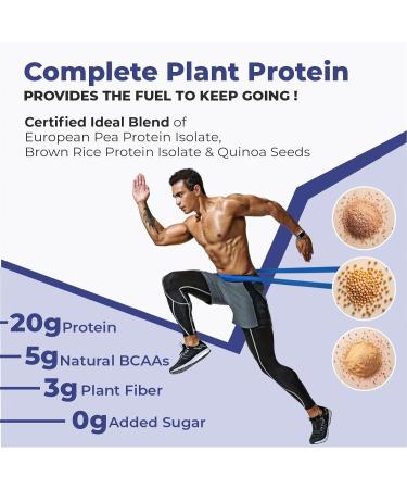 Cure veda PRO Organic Plant Protein Powder - Vegan Pea Rice & Quinoa Isolate 20g Protein Easy to Digest Vanilla Flavour (500g) - Superfood & Superseeds - Buy Online on GoSupps.com