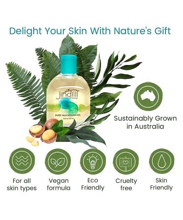 Jindilli Pure Macadamia Oil for Hair and Skin - Cold-Pressed, All-Natural, Vegan, Non-GMO, Hexane-Free - 1 fl oz - Moisturizing and Nourishing - Buy Online on GoSupps.com