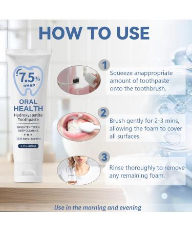 7.5% Hydroxyapatite Toothpaste for Sensitive Teeth & Enamel Repair Strengthens Whitens & Protects Teeth with Natural Nano Hydroxyapatite Fresh Mint Flavor Gentle Daily Use for Adults 2.12 oz - Buy Online on GoSupps.com