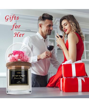 Vanilla Scented Candles Gift Set for Women - Aromatherapy 14oz Soy Candles with Pink Preserved Rose - Perfect Christmas & Birthday Gifts for Moms - Buy Online on GoSupps.com