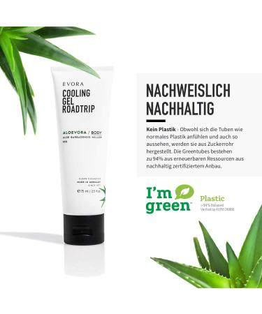 EVORA Aloevora Cooling Gel - Soothing Aloe Vera After Sun Skin Care with Panthenol - 75ml | International Shipping - Buy Online on GoSupps.com