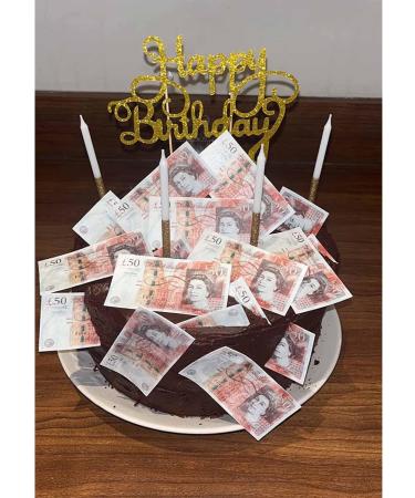 12x 50 Notes Edible Money Pounds Edible Rice Paper Cupcake Toppers Birthday Note - Buy Online on GoSupps.com