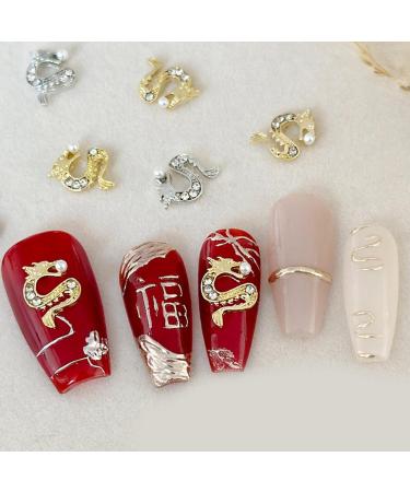 5pcs Exquisite Chinese Dragon Nail Decorations Showcase Your Individuality with Eye Catching Nail Accessories - Buy Online on GoSupps.com