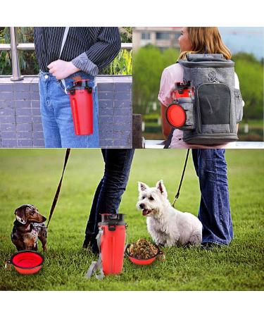 Moacc 800ml 2-in-1 Portable Water Bottle & Dog Bowl - Foldable Travel Accessory for Camping Hiking & Walking (Red) - Buy Online on GoSupps.com