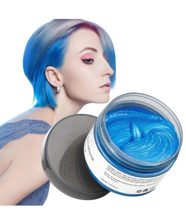 Natural Hair Wax Color Styling Cream Mud  Adofect Natural Hairstyle Dye Pomade  Temporary Hairstyle Cream 4.23 oz  Hairstyle Wax for Men  Women  Halloween  Party  Cosplay  Blue