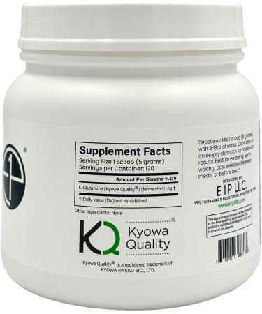 E1P L-Glutamine 600grams (120 Servings) Unflavored Non-GMO Vegan Fermented Third-Party Lab Tested. Made with Halal and Kosher Certified Ingredients. - Buy Online on GoSupps.com