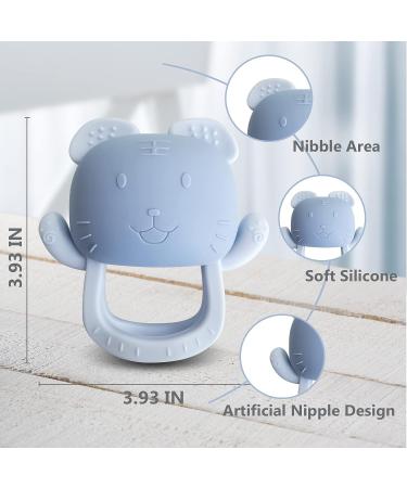 Silicone Tiger Teething Toy for Babies 0-12 Months | BPA Free Baby Wrist Teether & Pacifier Chew Toy - Buy Online on GoSupps.com