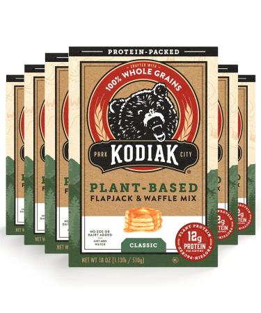 Kodiak Cakes Plant-Based Classic Flapjack & Waffle Mix, 18 Oz, (Pack of 6) Plant Based - 6pck