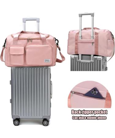Armiwiin Large Travel Duffel Bag for Men & Women - Waterproof Gym Tote with Shoe Compartment and Adjustable Strap - Pink - Buy Online on GoSupps.com