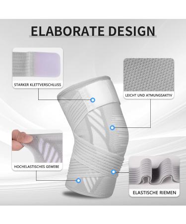 Kniebandage f r Frauen & M nner - 2er Set Knieunterst tzung mit verstellbaren Riemen & Anti-Rutsch-Silikon - Sport Laufen Arthrose Gelenkschmerzen | Gr e M - Buy Online on GoSupps.com