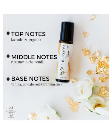 Amallow All Natural Non-Toxic Perfume Roller - Made With Pure and Organic Essential Oils - Hints of Honey Vanilla Lavender Frankincense Bergamot Rosemary & Chamomile (Honey Blossom) - Buy Online on GoSupps.com