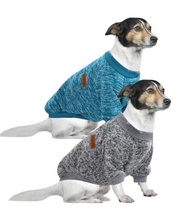 Hualisiji 4xl dog sweater Large dog sweatshirt hood for large dogs warm and light with a soft texture elasticity easy to wear (blue+gray) 2PCs blue+gray 4xl