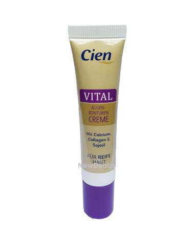 Cien Vital Eye Contour Cream with QCalcium Collagen & Soybean Oil - 15ml (0.51 Oz) | Hydrating Anti-Aging Formula for Dark Circles & Puffiness - International Shipping Available - Buy Online on GoSupps.com