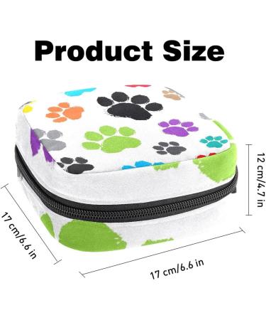 Colorful Dog Paws Women s Binding-Up Bag | Tampon Storage with Zip Pockets - Stylish & Functional - Buy Online on GoSupps.com