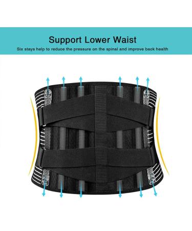 LCPQHUAG Back Braces for Lower Back Pain Black L-Waist 95-115cm - Buy Online on GoSupps.com