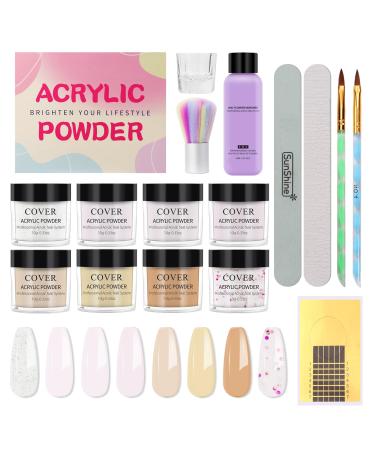 Deciniee Acrylic Powder Nail Kit Nail Dipping Powder Nail Extension Kit with File Brush Paint Pens Nail Art Manicure Set (Warm Colors)