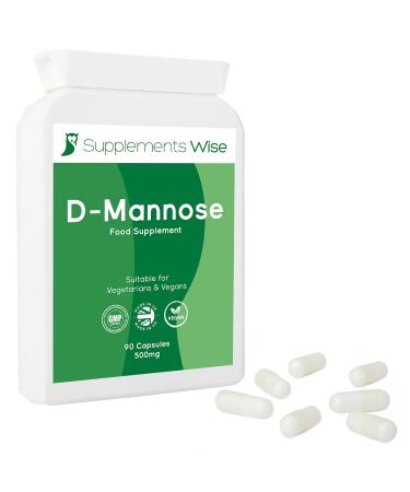 D-Mannose Capsules - 500mg x 90 - Cystitis Treatment for Women - UTI Prevention - D Mannose Tablets for Urinary Infections - Relief and Support for Bladder Pain or Kidney Problems - 1500mg Per Serving