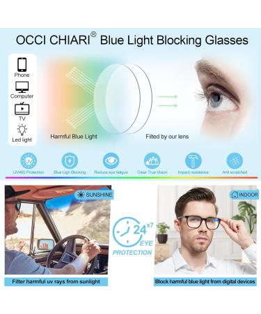OCCI CHIARI Blue Light Blocking Reading Glasses for Men - XL Comfort Readers Black 1.5x | International Shipping Available - Buy Online on GoSupps.com