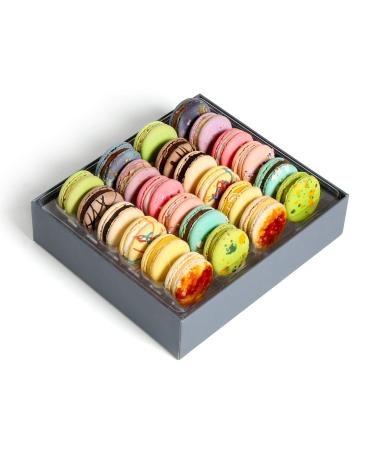 Luxury French Macarons European Cookies Gift Baskets Birthday Snacks Variety Pack Sympathy Anniversary Get Well Corporate Graduation Mothers Day Women Men Her Him Girls Kids Prime 24 Classic Flavor 24 Count (Pack of 1)