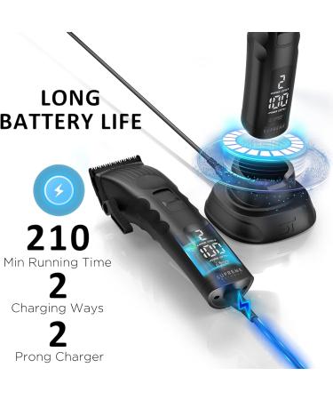 Supreme Trimmer 2Speed Hair Clipper | Cordless Professional Barber | 3.5 Hour Battery Removable Blades Easy Color Coded Combs - STC922 Black - Buy Online on GoSupps.com