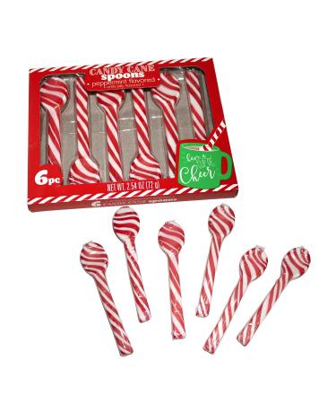 CANDY CANE Spoons, peppermint flavored, (1) box Peppermint 2.54 Ounce (Pack of 1)