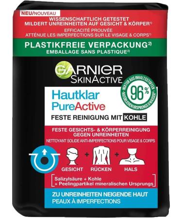 Garnier PureActive Lot de 3 nettoyants solides pour le visage avec du charbon de bois 100 g chacun 1 paquet - Buy Online on GoSupps.com