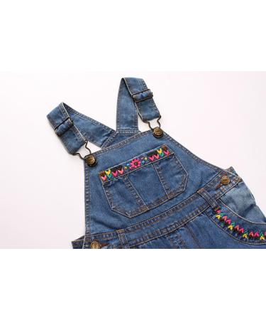 KIDSCOOL SPACE Baby & Little Boys/Girls Water Washed Ripped Soft Denim Overalls 18-24 Months - Deep Blue - Buy Online on GoSupps.com