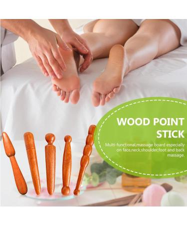 6-Piece Trigger Point Massager Set - Wood Massage Roller Stick for Muscle Relief & Relaxation | Perfect for Shoulders Back Hands & Feet - Buy Online on GoSupps.com