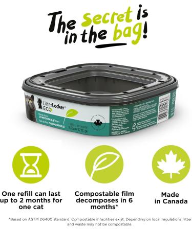 Litter Locker Refills Square Eco Refill 1pk Compostable cat Litter Bags - Buy Online on GoSupps.com